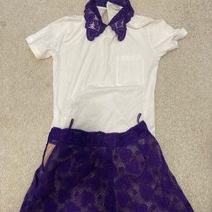 miu miu prada set with shirt and skort ! so cute size 38 or small